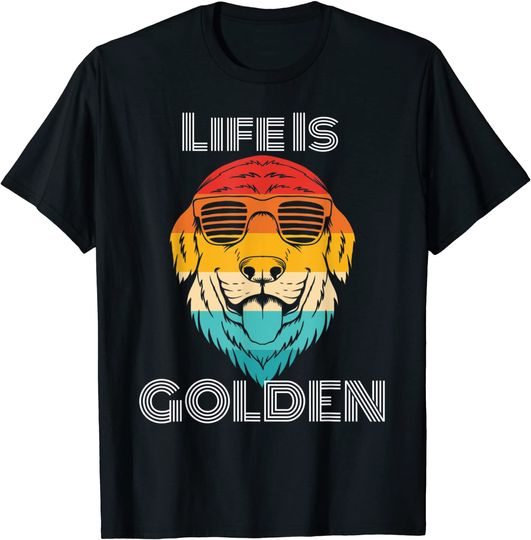 Retro Style Golden Retriever Dog T Shirt