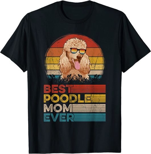 Dog Vintage Best Poodle Mom T Shirt