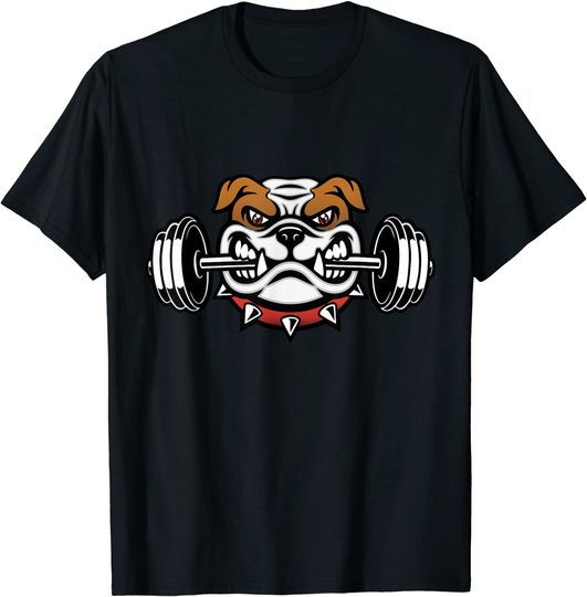 Bulldog Weightlifting Fitness Gym T Shirt