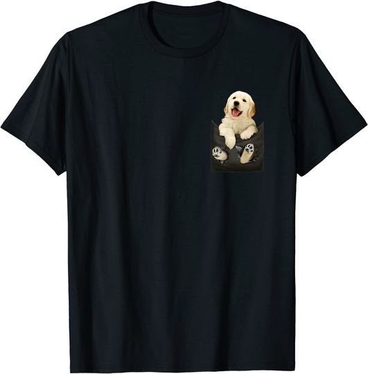 Golden Retriever In Pocket Puppy T Shirt