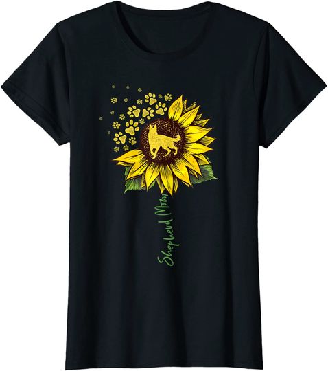 German Shepherd Mom Sunflower T Shirt