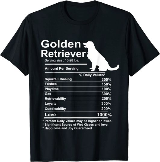Golden Retriever Facts Nutrition T Shirt