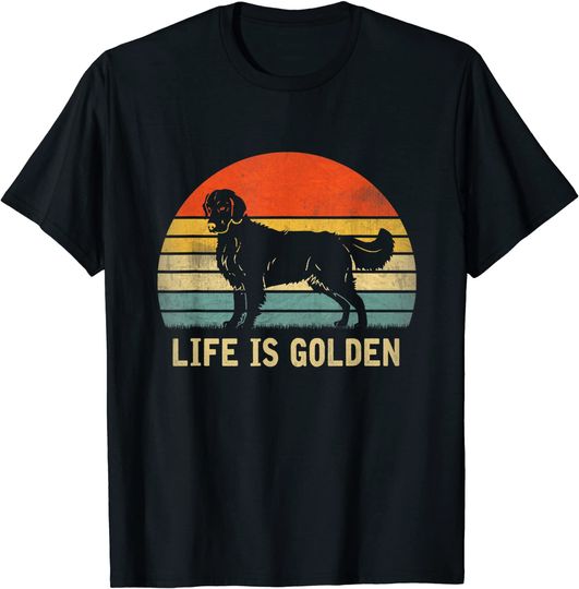Vintage Golden Retriever Dog Life Is Golden T Shirt
