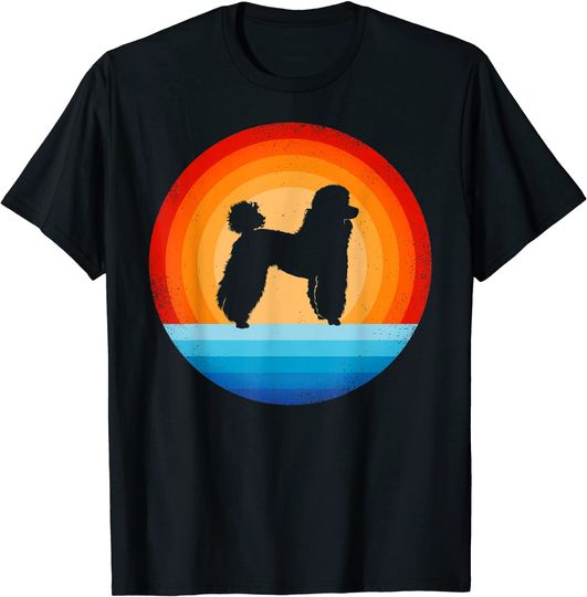 Poodle Retro Vintage 60s 70s Sunset Dog T Shirt