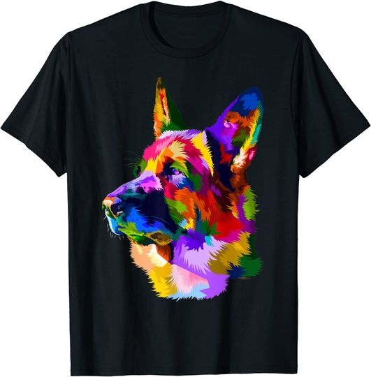 Colorful German Shepherd T Shirt