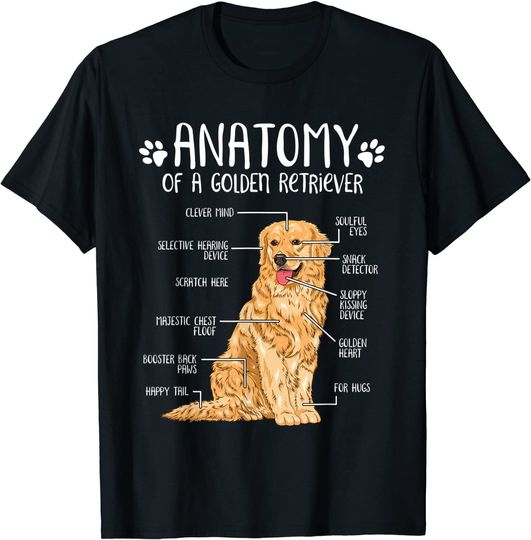 Anatomy Golden Retriever Dog T Shirt