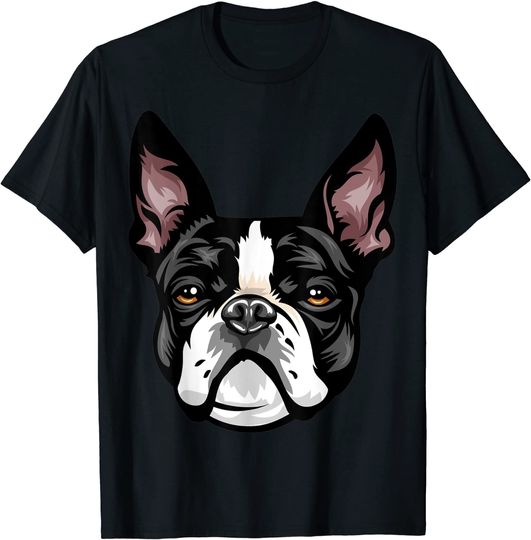 Cool Boston Terrier Face T-Shirt