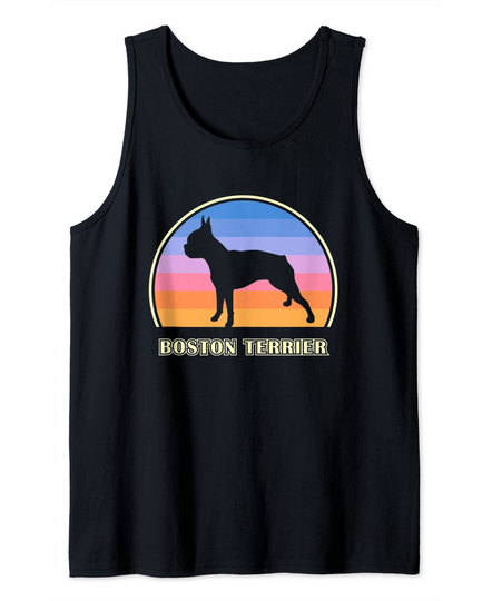Boston Terrier Vintage Sunset Dog Tank Top