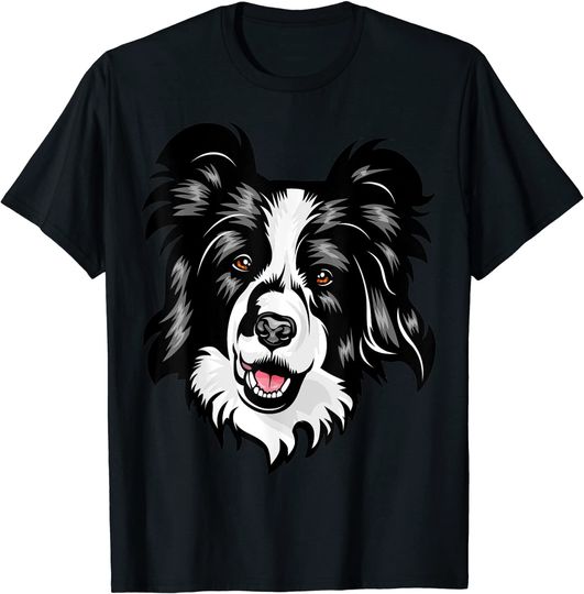 Cool Border Collie Face T-Shirt