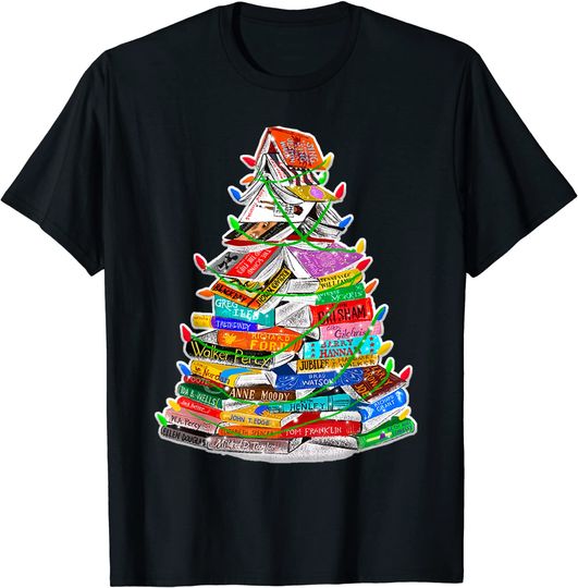 Library Book Ornament Decoration Christmas Tree T-Shirt