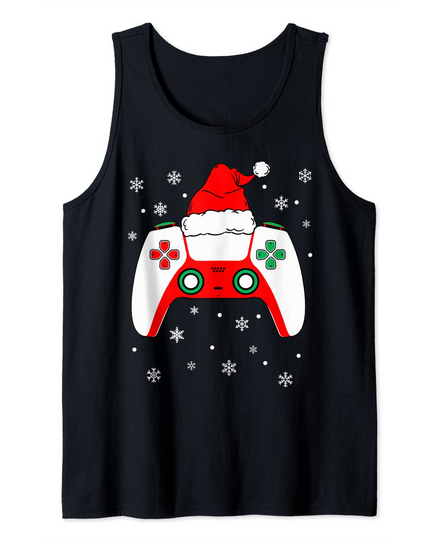 Game Controller Santa Hat Funny Video Gaming Lover Christmas Tank Top