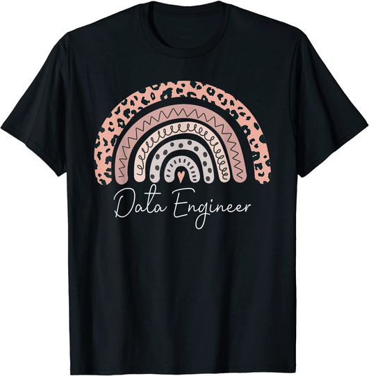 Data engineer Leopard Rainbow Appreciation T-Shirt