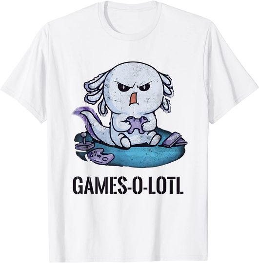 Axolotl Fish Playing Video Game White T-Shirt