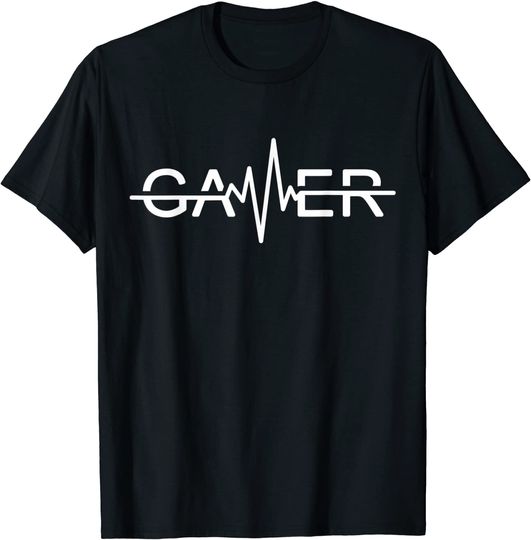 Gamer Heartbeat Video Games Graphic T-Shirt