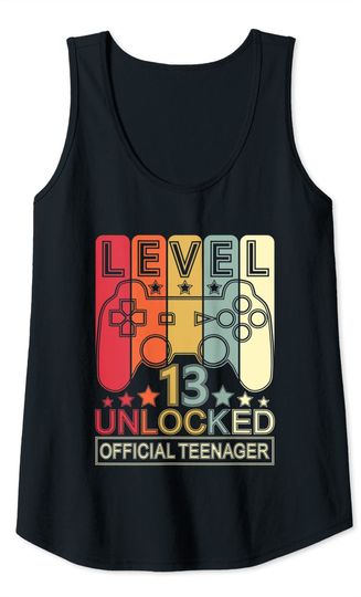 13th Birthday 2008 Level 13 Unlocked  Teenager Gamer Tank Top