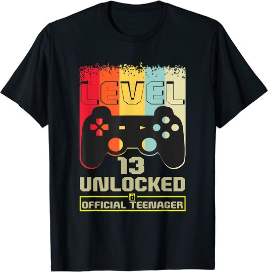 13th Birthday Level 13 Unlocked  Teenager Vintage T-Shirt