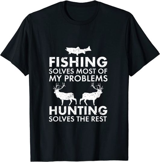Funny Fishing And Hunting Christmas Humor Hunter Cool T-Shirt