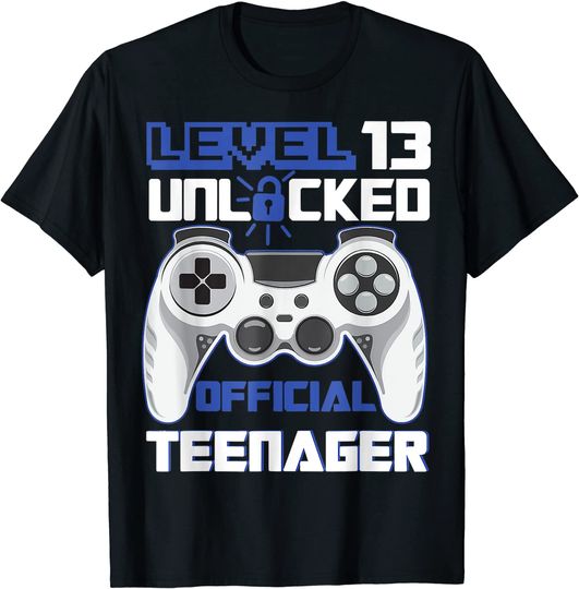 Level 13 Unlocked  Teenager 13th Gamer T-Shirt