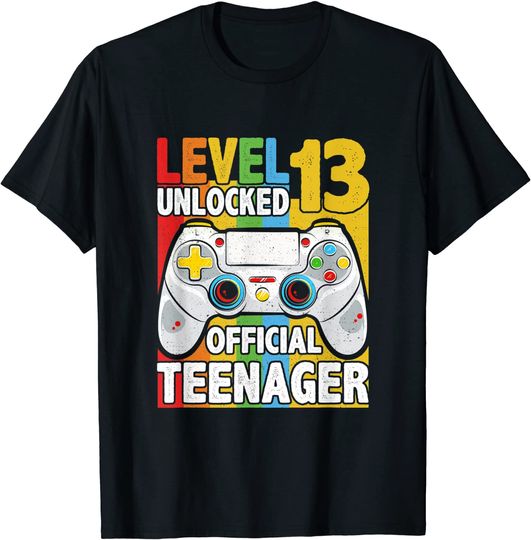 Vintage 13 Years Old Gamer Level 13  Teenager T-Shirt