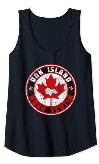 Oak Island Nova Scotia Vintage Canadian Flag Mystery Tank Top
