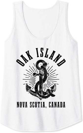 Oak Island Nova Scotia Canada Vintage Anchor Nautical Gift Tank Top