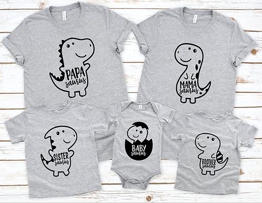 Dinosaur Family Matching Birthday Custom Shirt