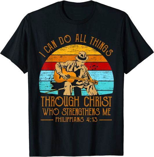 Guitar Player I Can Do All Things Through Christ Guitarist T-Shirt