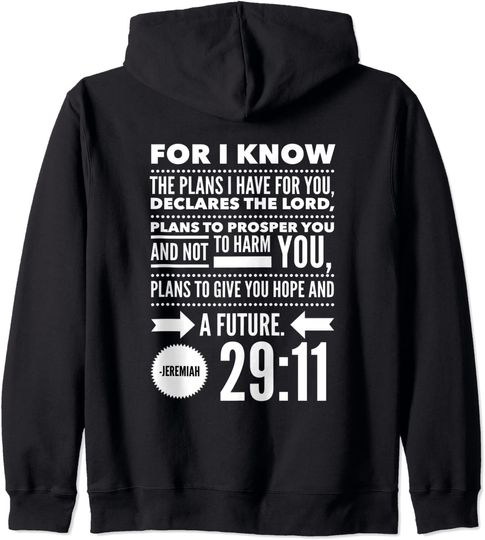 Christian Jeremiah 29:11 Hope Quote Bible Verse Scripture Pullover Hoodie
