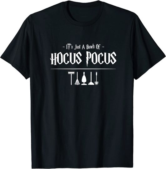 Its Just A Bunch Of Hocus Pocus Halloween Broom Mop T Shirt