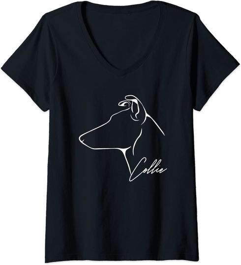 Proud Smooth Collie Profile V Neck T Shirt