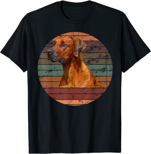 Rhodesian Ridgeback Dog Gift Retro Sunset T Shirt