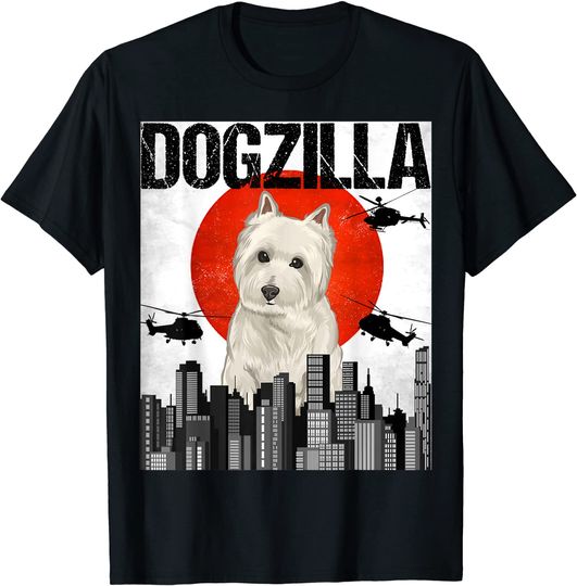 Vintage Japanese Dogzilla West Highland White Terrier T Shirt