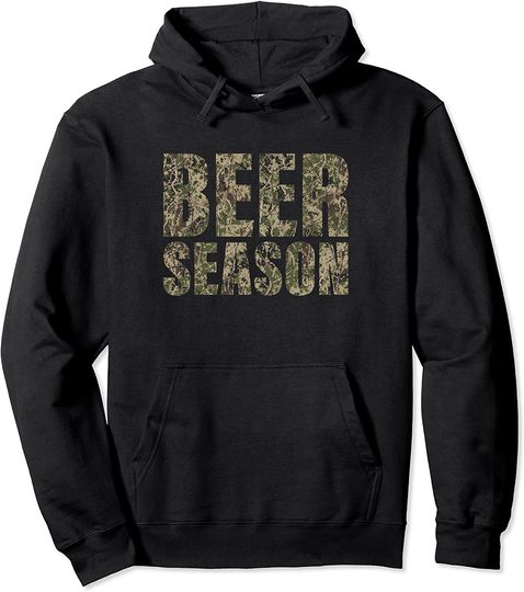 Beer Season Camo Funny Deer Hunter Pullover Hoodie