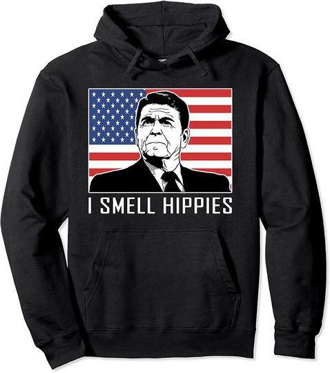 I Smell Hippies Ronald Reagan Gift Pullover Hoodie