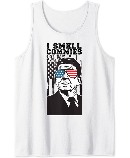 I Smell Commies Ronald Reagan Retro Vintage Political Funny Tank Top