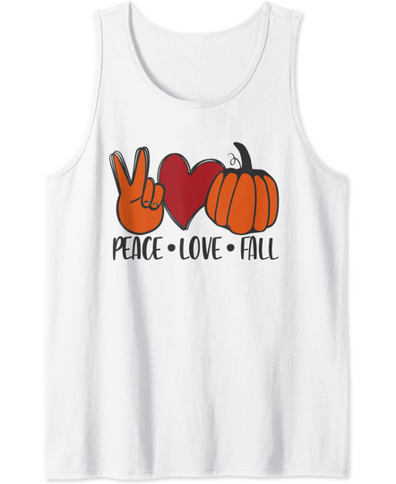Peace Love Fall Funny Pumpkin Spice Lovers Tank Top
