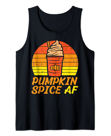 Pumpkin Spice AF Retro Halloween Fall Tank Top