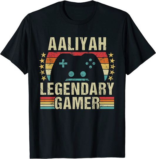 Aaliyah Gamer Retro Gaming Vintage Game Personalized 70s T-Shirt