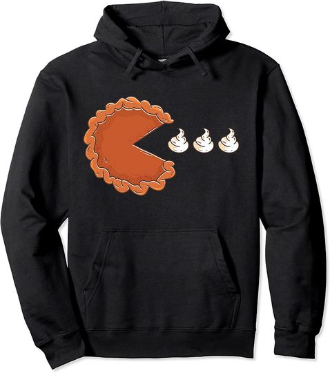 Pumpkin Pie Eating Whipped Cream Thanksgiving Day Fun Pullover Hoodie