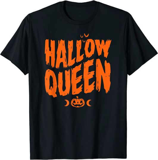 Hallow Queen Pumpkin Orange Halloween Graphic T-Shirt