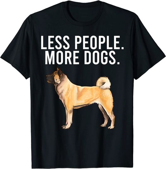 Less People More Dogs Akita Introvert T-Shirt