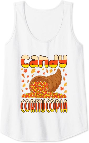 Candy Cornucopia Halloween Candy Corn Tank Top
