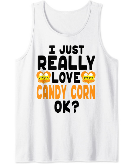 Cute Halloween Candy I Love Candy Corn Tank Top