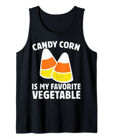 Candy Corn Is My Favorite Vegetable Tee Retro Halloween Gift Tank Top