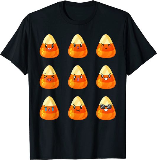 Candy Corn Halloween Shirt Cool Funny Emoticons T-Shirt