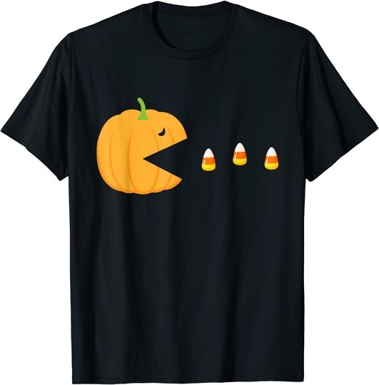 Halloween Pumpkin Eating Candy Corn Funny T-Shirt