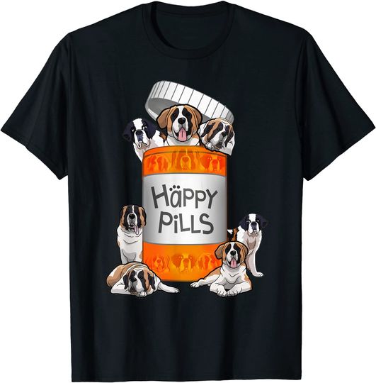 Happy Pills Saint Bernard T-shirt