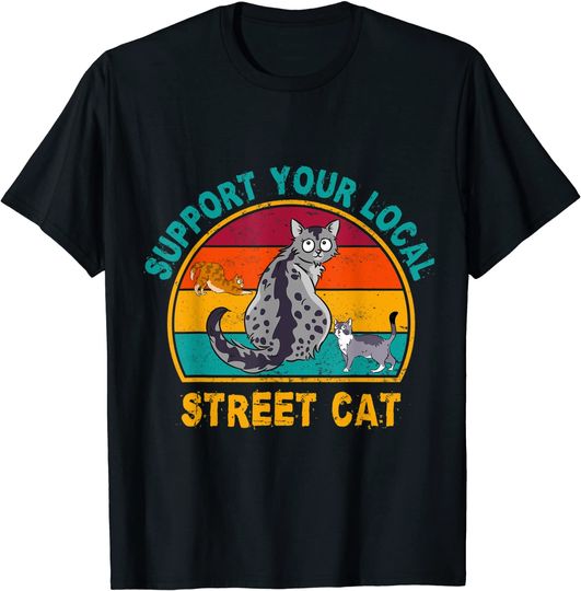 Support Your Local Street Cat Funny Vintage Breweries T-Shirt