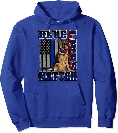 Blue Lives Matter Line Flag Hoodie