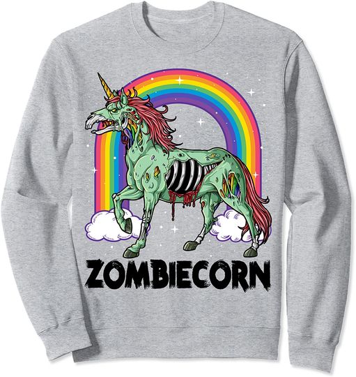 Zombiecorn Unicorn Halloween  Sweatshirt